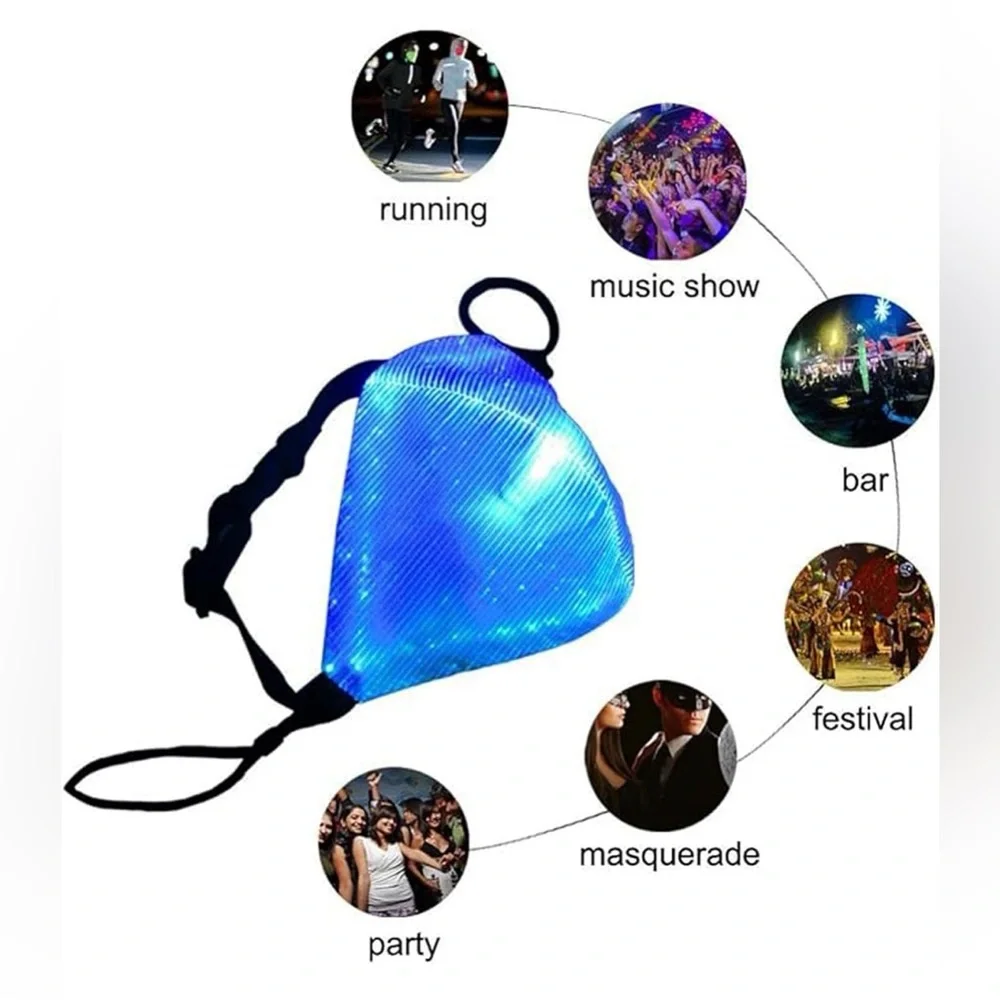 NWT- Teczero LED fiber optic rave face mask